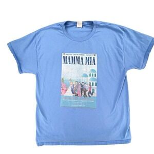 Mamma Mia Saguaro Theatre T-Shirt Large Cast Crew Production Staff Blue